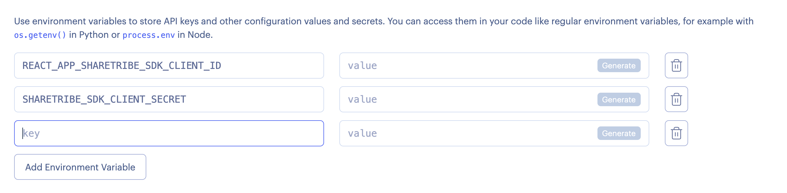 Render environment variables